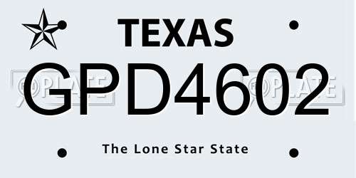 GPD4602 Texas License Plate