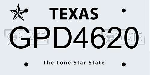 GPD4620 Texas License Plate