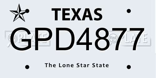 GPD4877 Texas License Plate