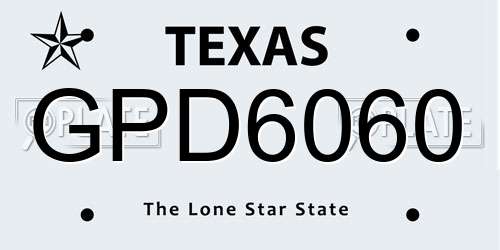 GPD6060 Texas License Plate