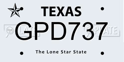 GPD737 Texas License Plate