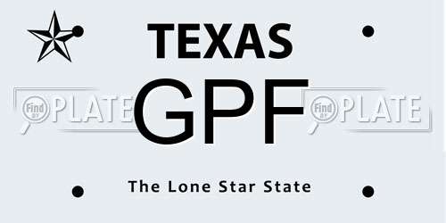 GPF Texas License Plate