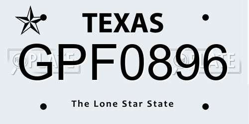 GPF0896 Texas License Plate