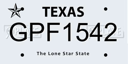 GPF1542 Texas License Plate