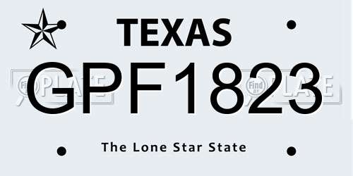 GPF1823 Texas License Plate