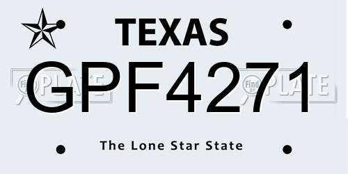 GPF4271 Texas License Plate