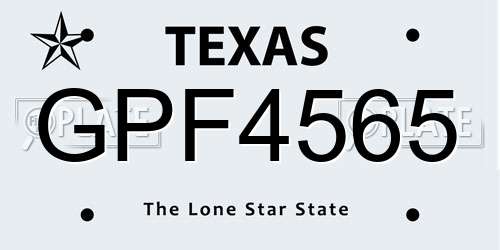 GPF4565 Texas License Plate