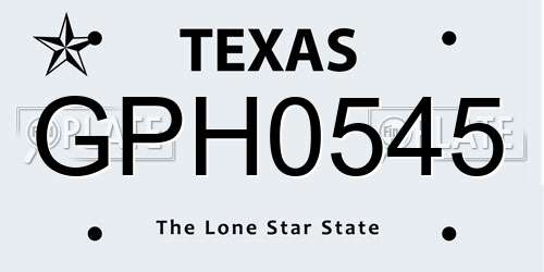 GPH0545 Texas License Plate