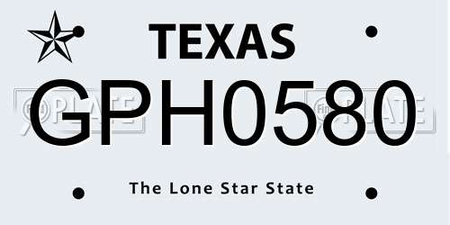 GPH0580 Texas License Plate