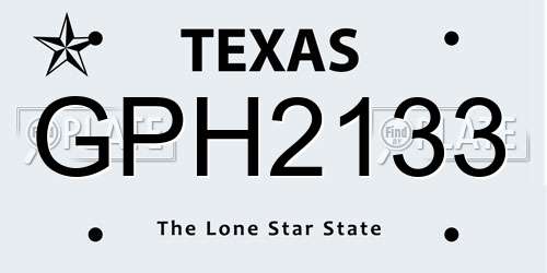 GPH2133 Texas License Plate