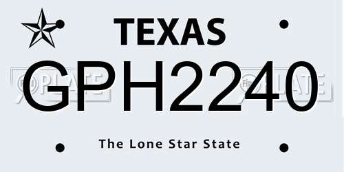 GPH2240 Texas License Plate