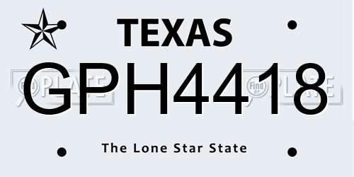 GPH4418 Texas License Plate