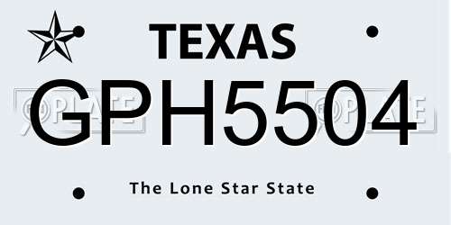 GPH5504 Texas License Plate