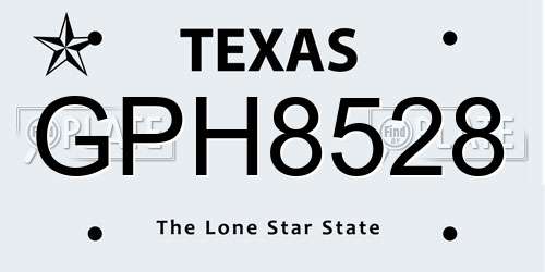 GPH8528 Texas License Plate