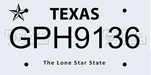 GPH9136 Texas License Plate