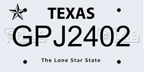 GPJ2402 Texas License Plate