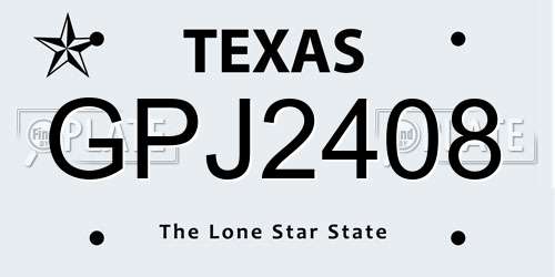 GPJ2408 Texas License Plate