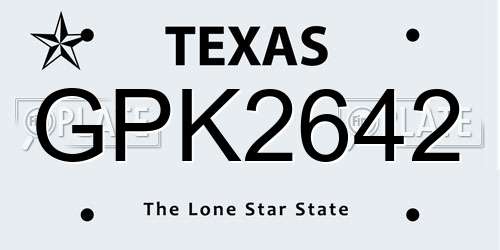 GPK2642 Texas License Plate