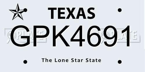 GPK4691 Texas License Plate