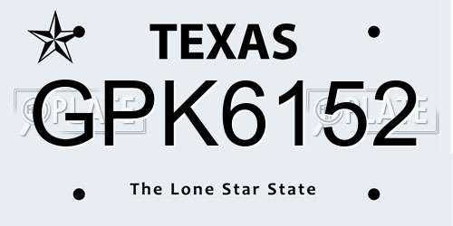 GPK6152 Texas License Plate