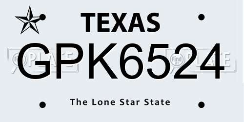 GPK6524 Texas License Plate