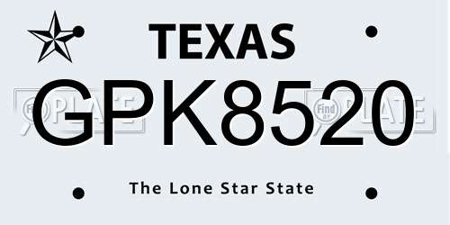 GPK8520 Texas License Plate