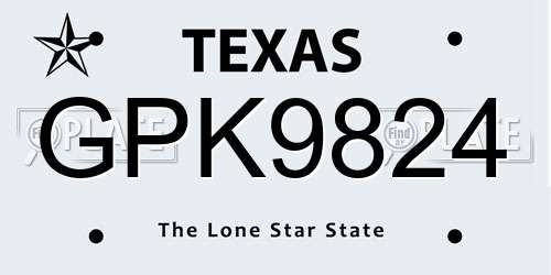 GPK9824 Texas License Plate