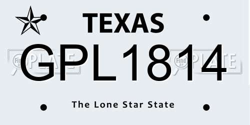 GPL1814 Texas License Plate