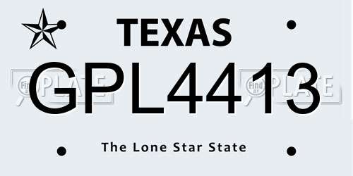 GPL4413 Texas License Plate