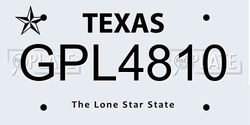 GPL4810 Texas License Plate