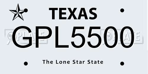 GPL5500 Texas License Plate