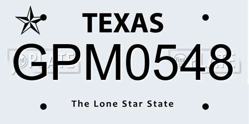 GPM0548 Texas License Plate