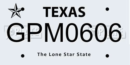 GPM0606 Texas License Plate