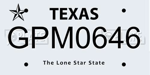 GPM0646 Texas License Plate