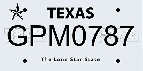 GPM0787 Texas License Plate