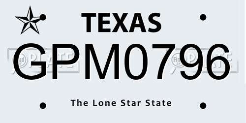 GPM0796 Texas License Plate