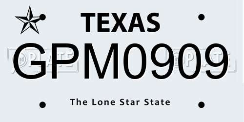 GPM0909 Texas License Plate