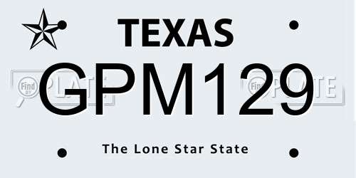 GPM129 Texas License Plate