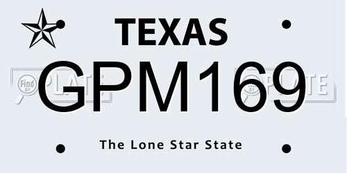 GPM169 Texas License Plate