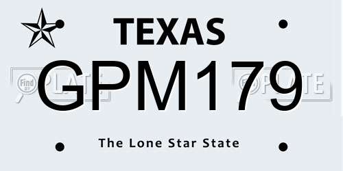 GPM179 Texas License Plate