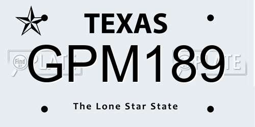 GPM189 Texas License Plate