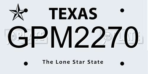 GPM2270 Texas License Plate