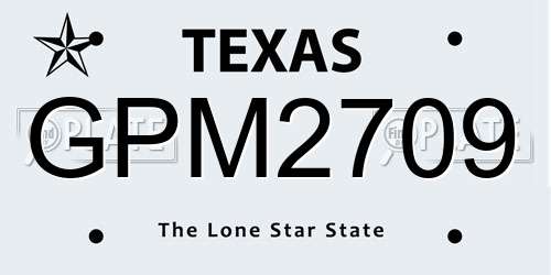 GPM2709 Texas License Plate