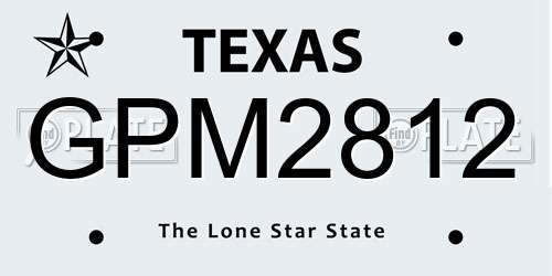 GPM2812 Texas License Plate
