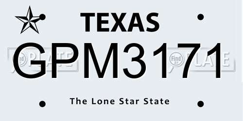 GPM3171 Texas License Plate