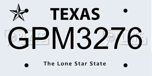 GPM3276 Texas License Plate