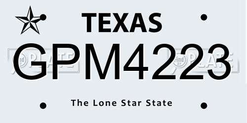 GPM4223 Texas License Plate