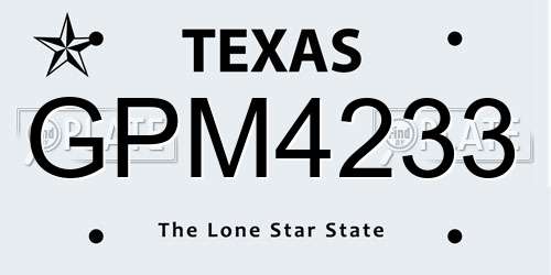 GPM4233 Texas License Plate