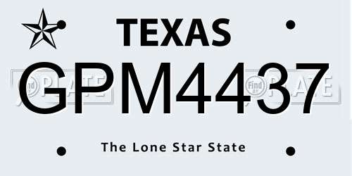 GPM4437 Texas License Plate