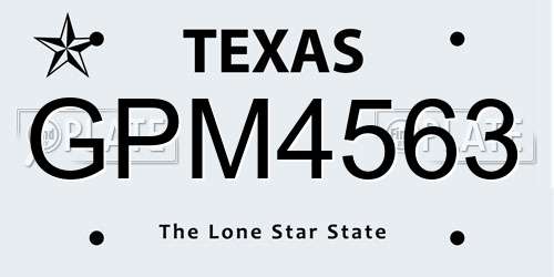 GPM4563 Texas License Plate